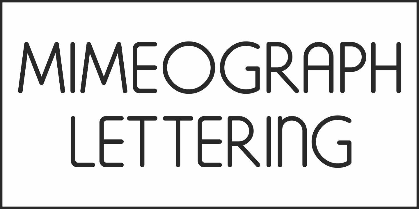 Mimeograph Lettering JNL